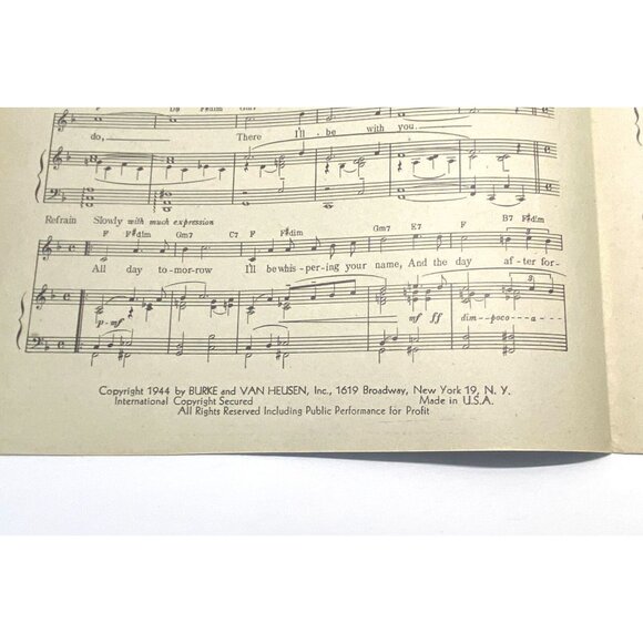 The Day After Forever Vtg Piano Sheet Music Bing Crosby Going My Way 1944 - Picture 3 of 6
